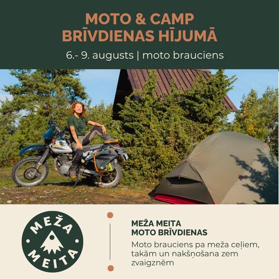 6. - 9. augusts | Moto & camp brīvdienas Hījumā 
