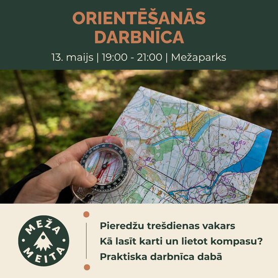 13. maijs, 19:00 | praktiska orientēšanās darbnīca Mežaparkā